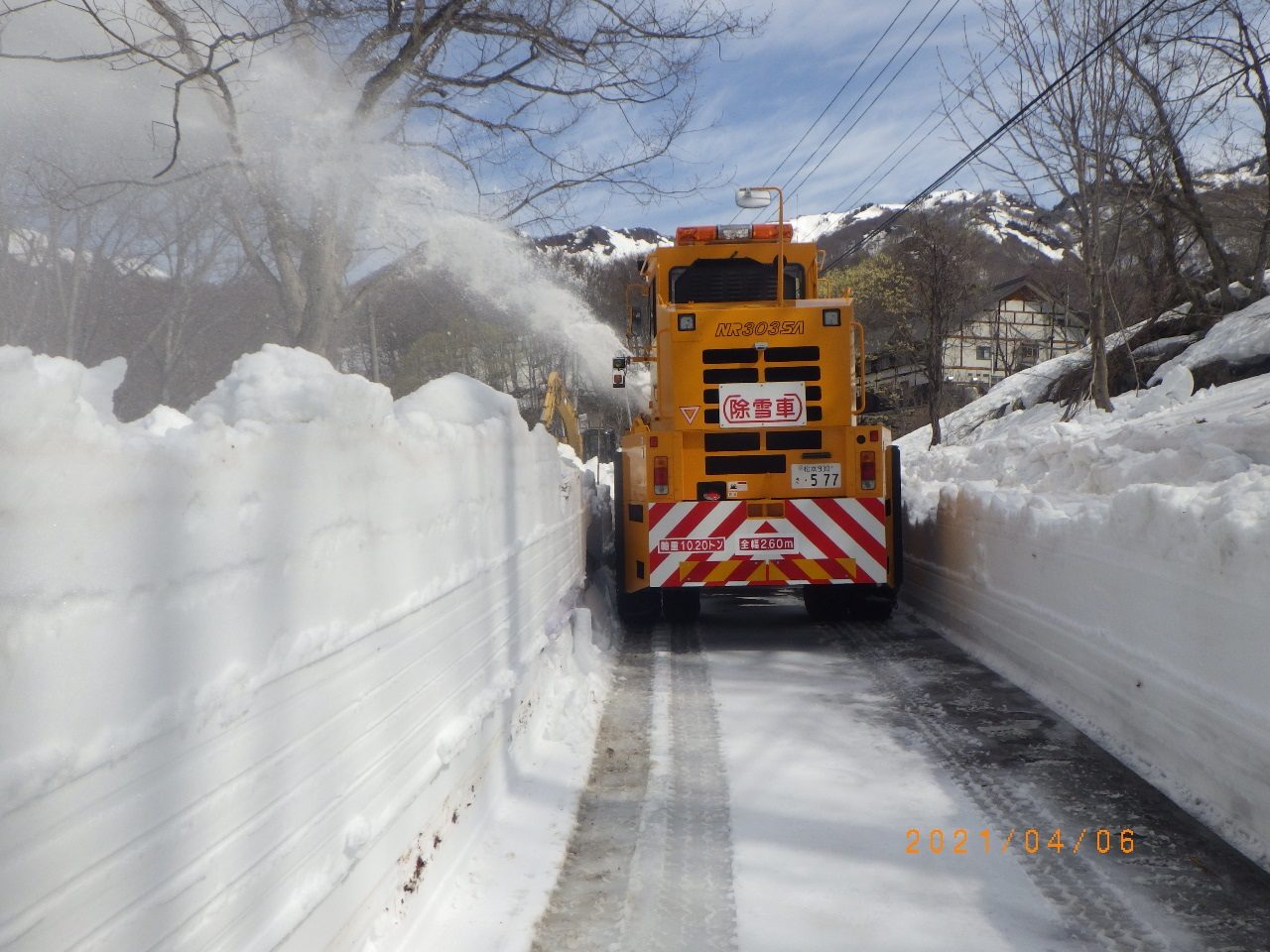 細野工務店施工　小谷村春山除雪